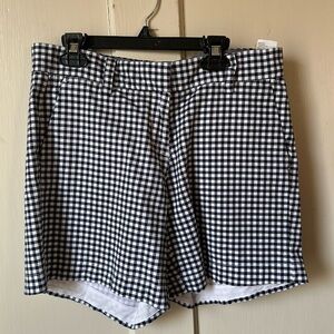 Nautica Navy and White Checkered High Waist Shorts Size 4